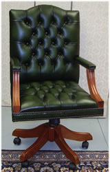 Yew Green Gainsborough Button Seat Swivel Chair